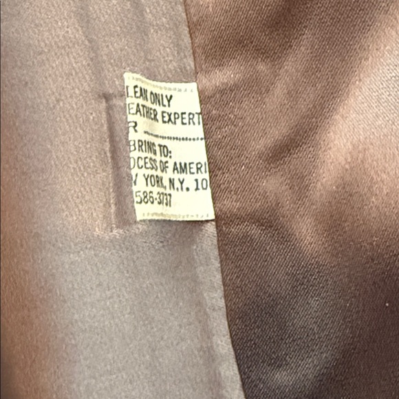 Vintage brown leather jacket coat statement lapel and stitching size 42 1970s - Picture 10 of 17